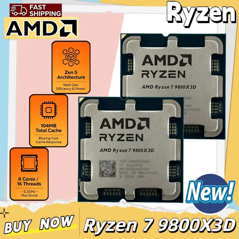 Amd Cpu Ryzen 7 - Processador AMD Ryzen 7 9800X3D para