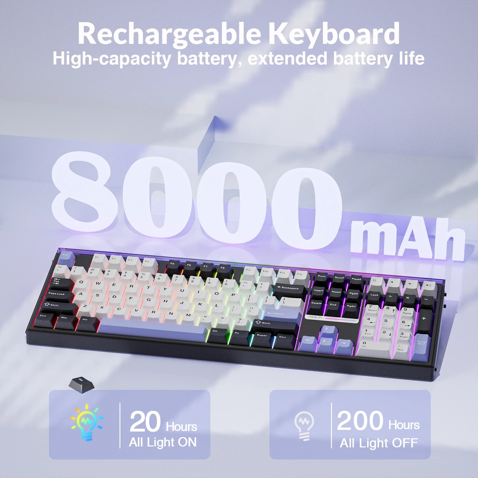 Teclado Mecânico Tri-Modo AULA - Gaming Keyboard Hot Swappable avaliação e preço