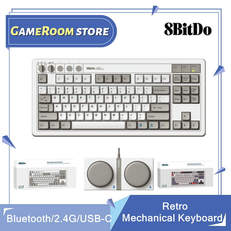 Teclado mecânico retrô 8Bitdo, - Gaming Keyboard Hot Swappable avaliação e preço